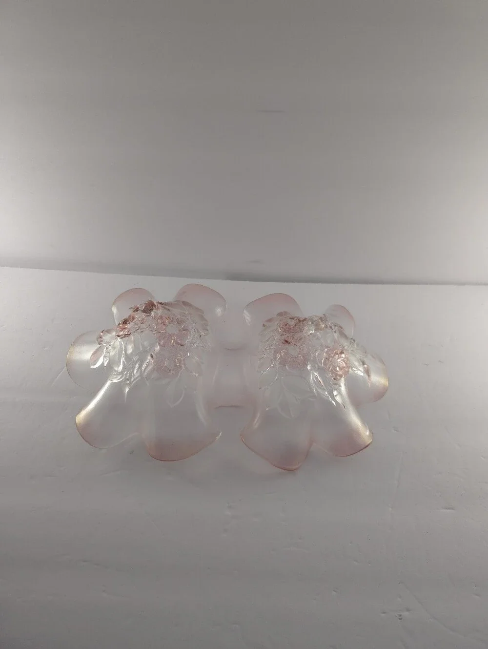 Mikasa Rosella Pink Glass Double Serving Bowl, Vintage